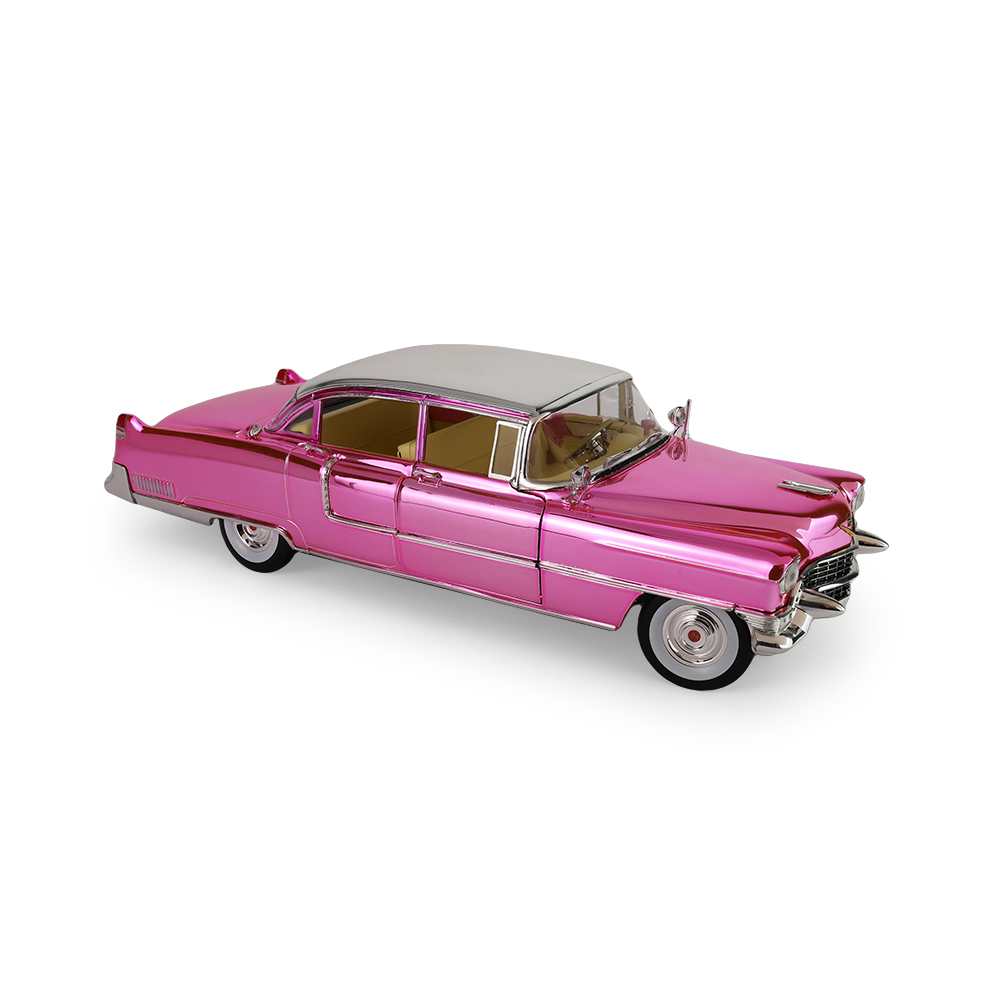 Fleetwood Series 60 "Pink Cadillac" Chrome Edition with Elvis Gold Suit Figure