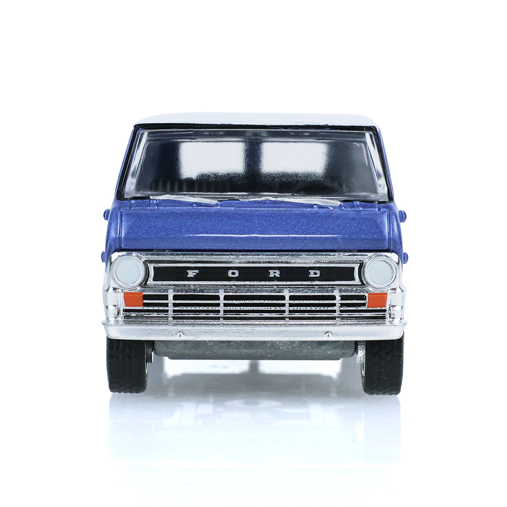 1974 Ford Club Wagon ‐ Medium Blue with Tear Drop Trailer