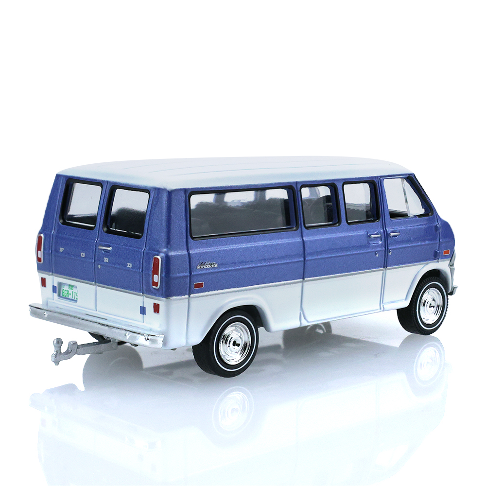 1974 Ford Club Wagon ‐ Medium Blue with Tear Drop Trailer