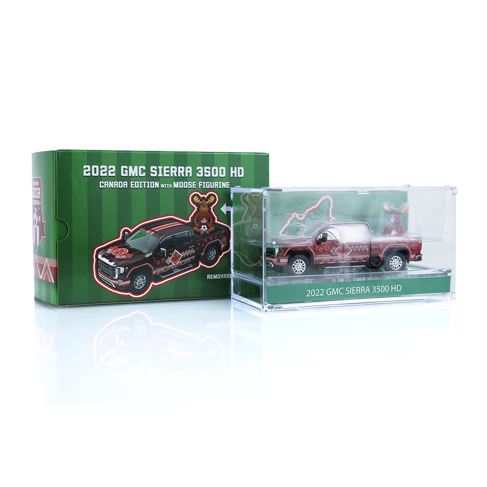 2022 GMC Sierra 3500 HD - International Soccer Celebration '26 - Canada Tribute with Moose Figurine (Hobby Exclusive)
