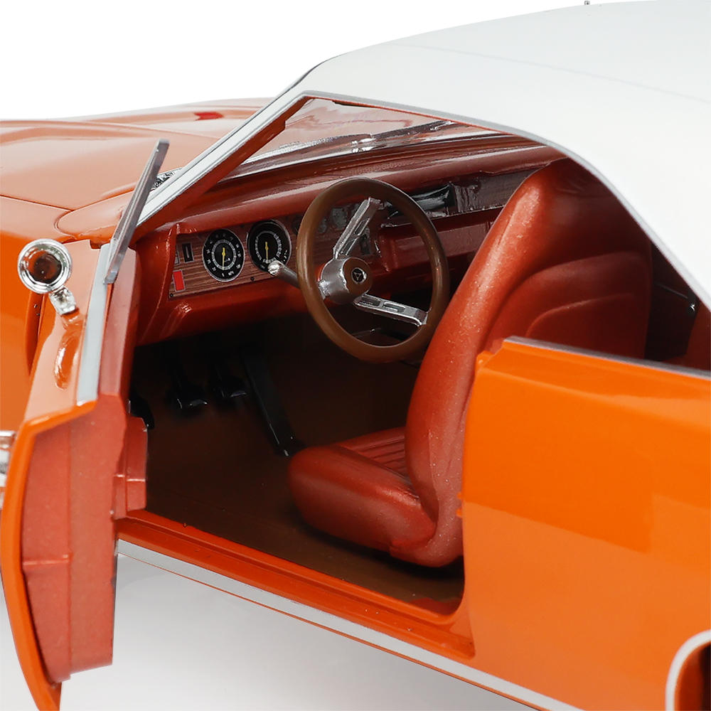 1970 Charger R/T SE - EK2 Go Mango with White Vinyl Top & Bee Stripe - Magnum 500s and Optional Rocker Molding