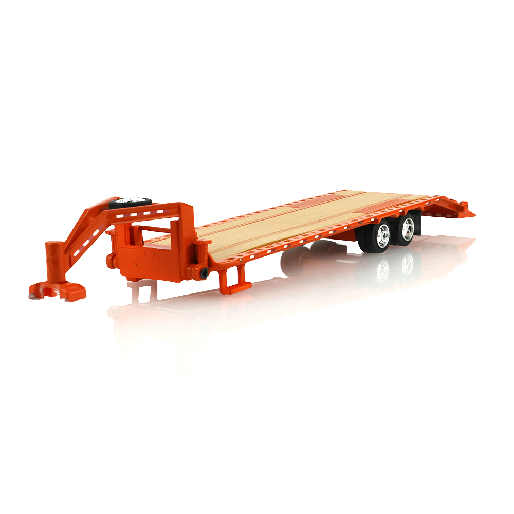 Gooseneck Trailer - Orange with Red and White Conspicuity Stripes