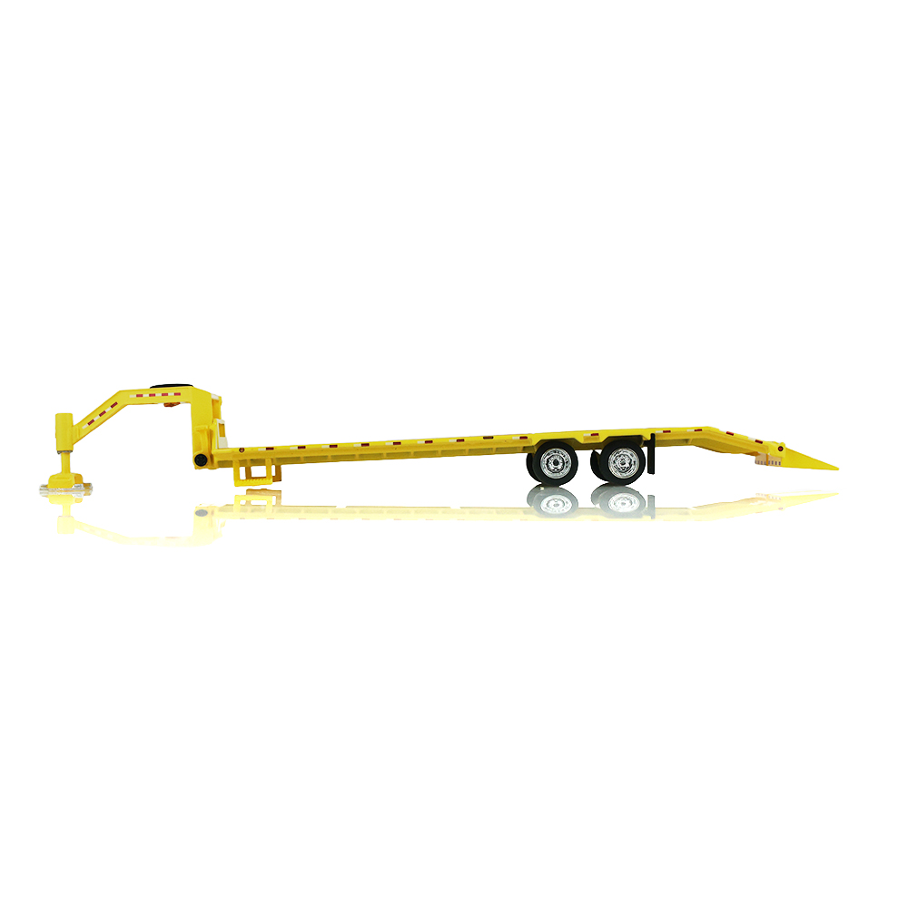 Gooseneck Trailer - Yellow with Red and White Conspicuity Stripes