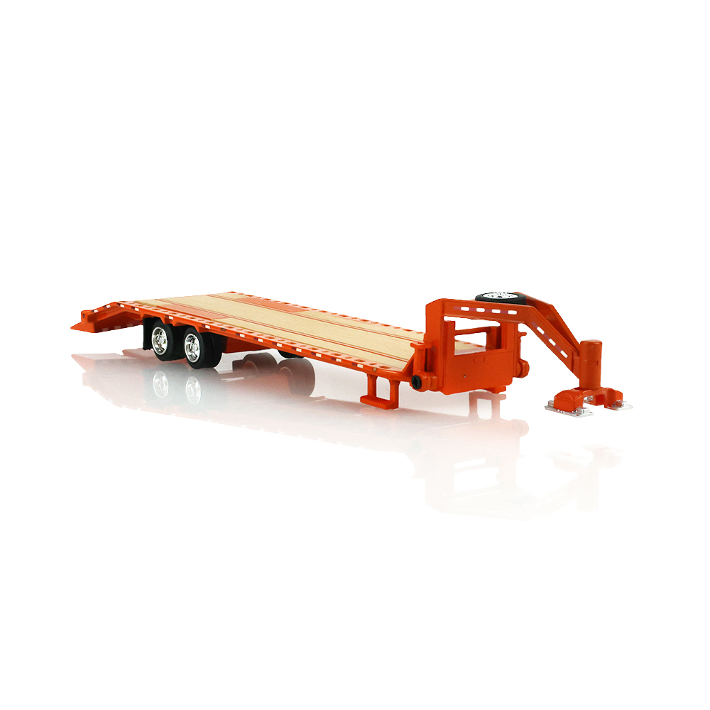Gooseneck Trailer - Orange with Red and White Conspicuity Stripes