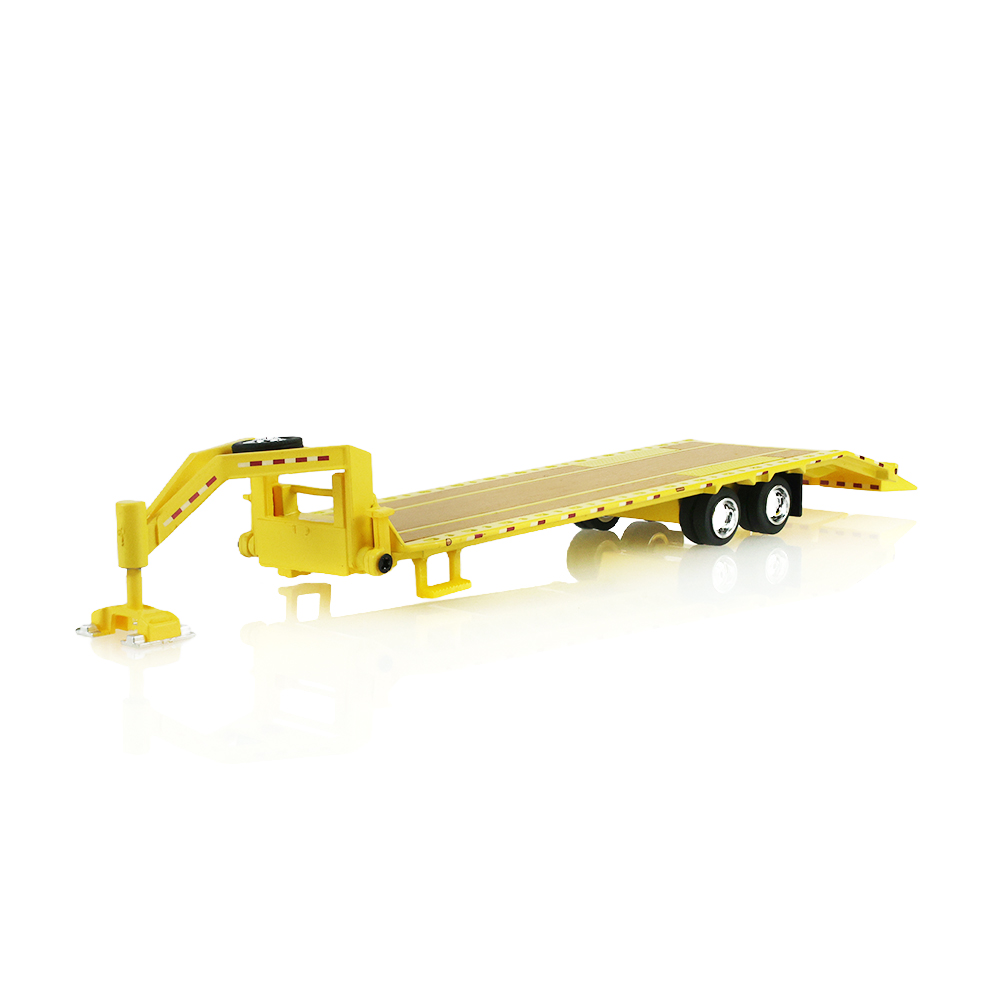 Gooseneck Trailer - Yellow with Red and White Conspicuity Stripes