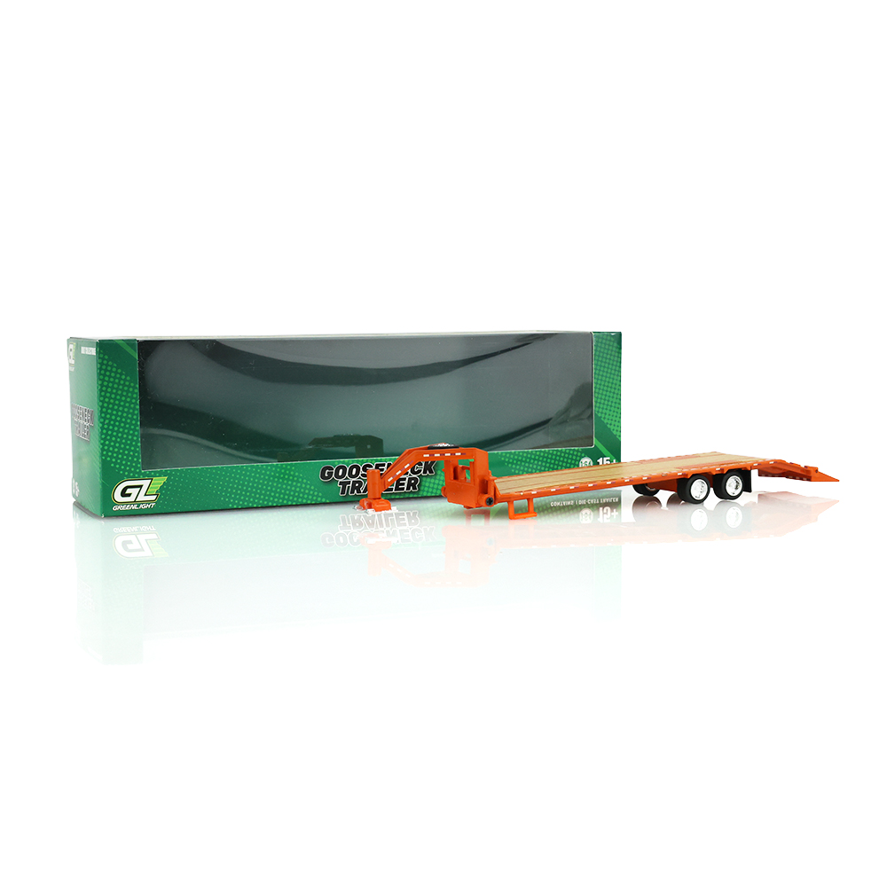 Gooseneck Trailer - Orange with Red and White Conspicuity Stripes