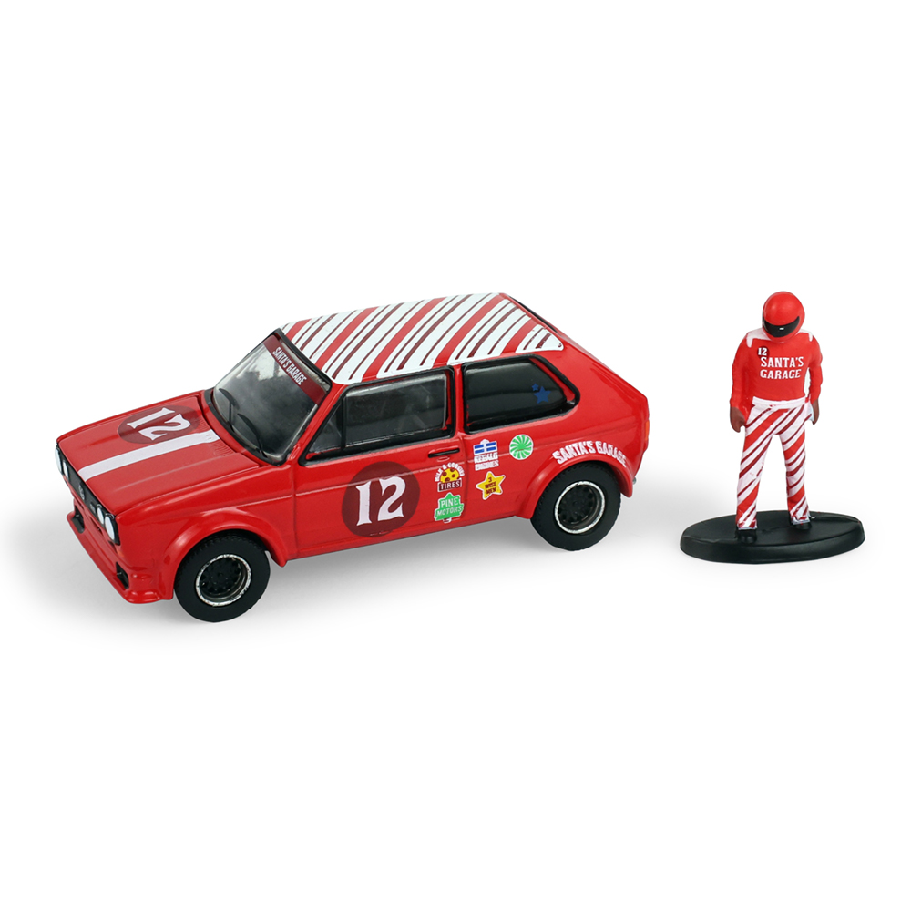 1975 Volkswagen Golf GTI Widebody with Race Car Figure - Christmas 2025 Limited Edition (Hobby Exclusive)