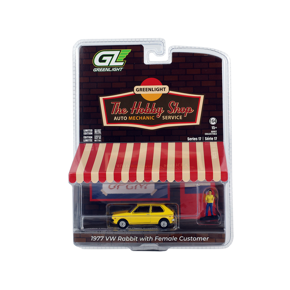 1977 VW Rabbit – Riyad Yellow with Female Customer - The Hobby Shop