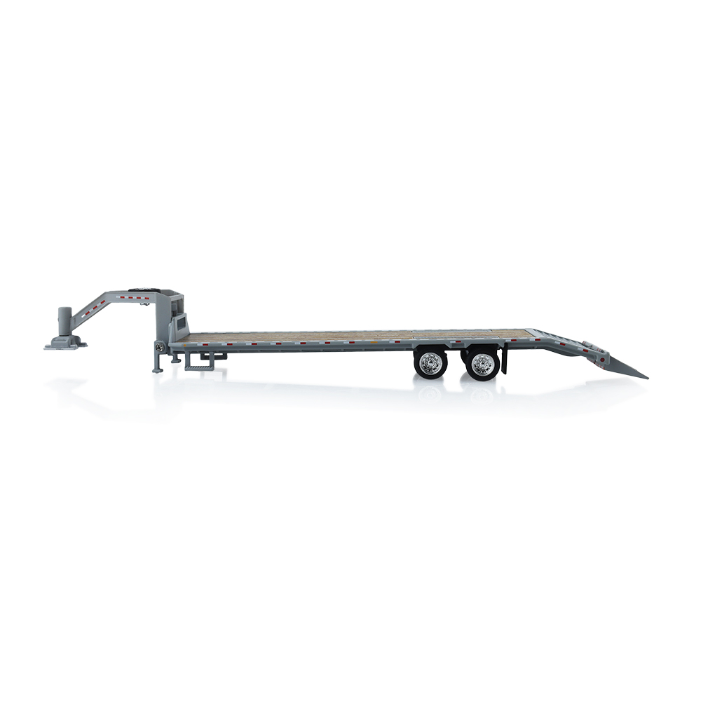 Gooseneck Trailer - Primer Gray with Red and White Conspicuity Stripes (Hobby Exclusive) - Evergreen
