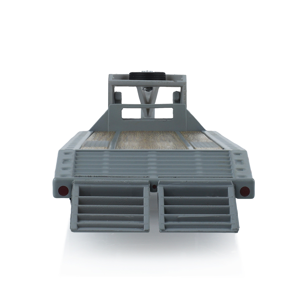 Gooseneck Trailer - Primer Gray with Red and White Conspicuity Stripes (Hobby Exclusive) - Evergreen