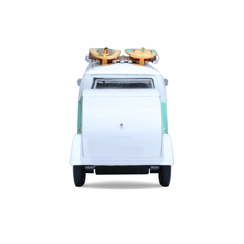 1971 Volkswagen Type 2 with surfboards and Teardrop Trailer